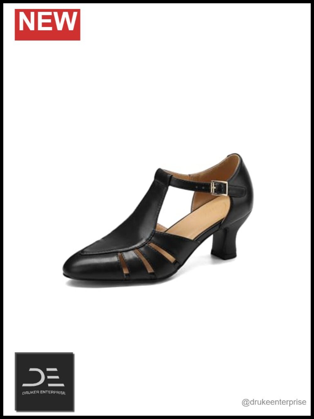 Mary Jane Kitten Heels T-Strap Retro Pumps Faux Leather Low Heel Dance Party
